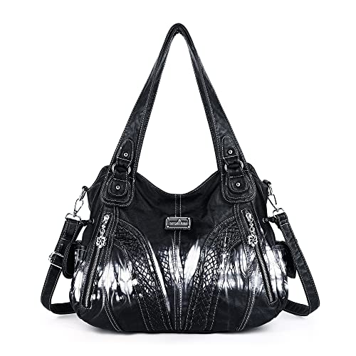 AngelKiss Handtasche Damen Schultertasche Multifunktionale Umhängetaschen Wasserdicht PU Veganes Leder mit Reißver Schlusstaschen AngelKiss Handtasche Damen Schultertasche Multifunktionale Umhängetaschen Wasserdicht PU Veganes Leder mit Reißver Schlusstaschen von Angel Kiss