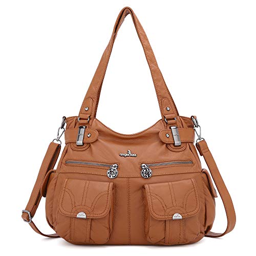 Angelkiss Leder-Handtasche für Mädchen / Damen 5739, 5739braun, M von Angel Kiss