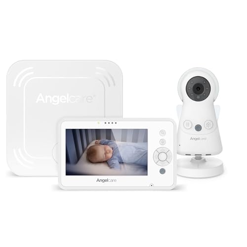Angelcare - Video-Babyphone mit Bewegungsmonitor AC25 – 4,3 Zoll Display & HD-Kamera – Nachtlicht & Wiegenlieder – Reichweite bis zu 150 m von Angelcare