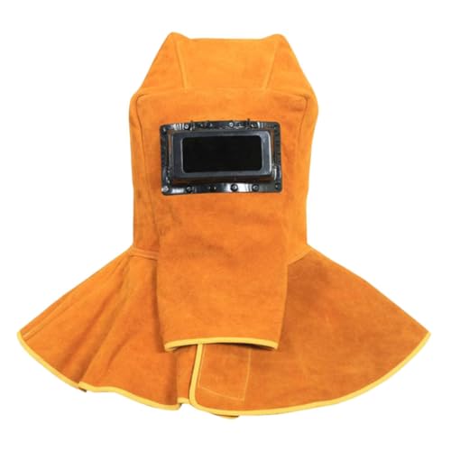 Angoily 1Stk Schweißmaske schweißschirm schweissschirm einschweißgeräte sweatstop Anti Schwitzen Schweißer Zubehör Schutzhelme Schweißhaube Schalmütze schweißen Hut aus Rindsleder Orange von Angoily