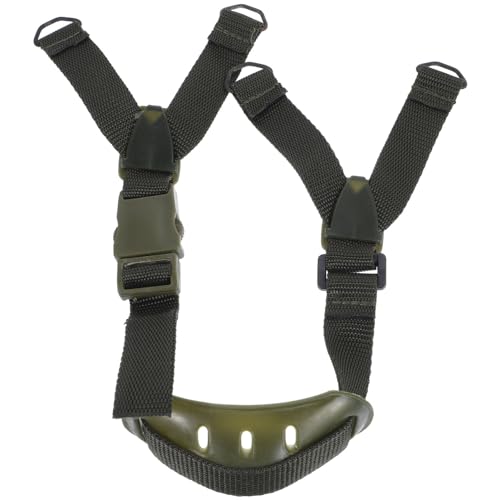 Angoily 2St Helm Kinnriemen Hutband für das Kinn reflektierend Schutzhelmriemenverlängerung Gummiband mit Kinnschale Helmfutter Kinnriemen Sicherheitshut Kinnriemen Plastik Olive Green von Angoily