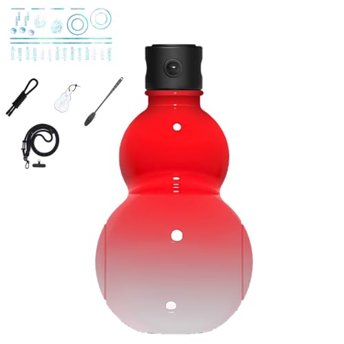 Ankepw Kürbiswasserflasche, 900 ml Kürbisflasche, Wasserkürbis, Trinkkürbis, Kürbis-Sportwasserflasche, Reisewasserflasche fürs Fitnessstudio, Wasserflasche im Kürbisstil (red) von Ankepw