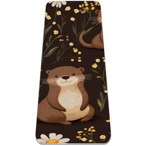 Otters Yogamatte mit Gänseblümchen-Motiv, rutschfest, 6 mm dick, Fitnessmatte, Yogamatten für Damen, Workout-Matten für Zuhause, Hot Yoga, Pilates und Bodentraining, (L x B): 183 x 61 cm von Anna Cowper