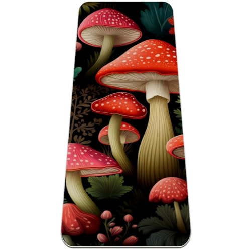 Pilz-Yogamatte, rutschfest, 6 mm dick, Fitnessmatte, Yogamatten für Damen, Workout-Matten für Zuhause, Hot Yoga, Pilates und Bodentraining, (L x B): 183 x 61 cm von Anna Cowper