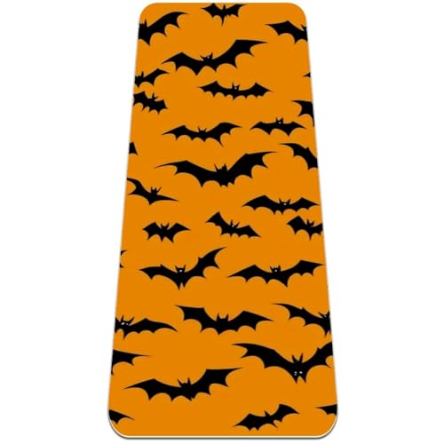 Yogamatte mit Halloween-Schlägern, rutschfest, 6 mm dick, Fitness-Matte für Damen, Workout-Matten für Zuhause, Hot Yoga, Pilates und Bodentraining, (L x B): 183 x 61 cm von Anna Cowper