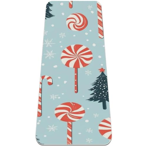 Yogamatte mit Weihnachtsbaum-Motiv, rutschfest, 6 mm dick, Fitness-Matte für Damen, Workout-Matten für Zuhause, Hot Yoga, Pilates und Bodentraining, (L x B): 183 x 61 cm von Anna Cowper