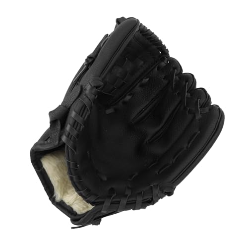 Baseball-, Weiche PU-Leder-Baseball-Feldhandschuhe, Softball-, Verbessern Griffigkeit und Stabilität, Professionelle Baseball-, Softball- für Jugendliche und Erwachsene (Black) von Annadue