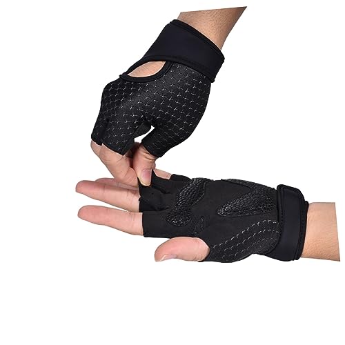 Anneome 1 Paar Fitness-Handschuhe Halbfingerhandschuhe Turnhandschuhe Fingerlose Handschuhe Fingerlose Fäustlinge Yoga-Handschuhe Handschuhe Zum Trainieren Powerlifting-Handschuhe Black von Anneome