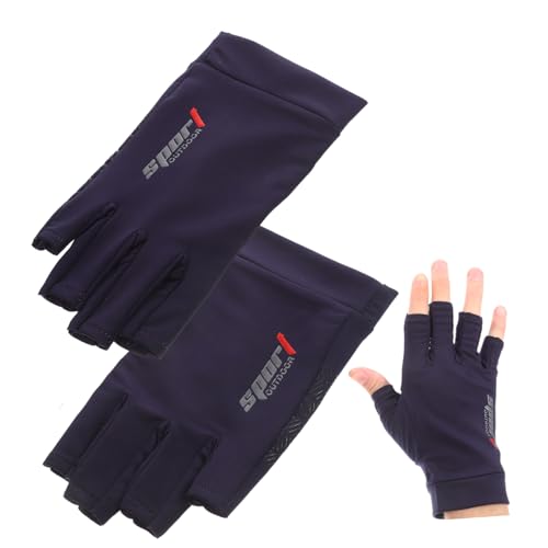 Anneome 1 Paar Halbfinger-Handschuhe Radhandschuhe mit Gelpolsterung Nicht-Fahrradhandschuhe Fitness Handschuhe fitnesshandschuhe kompakte Reithandschuhe tragbare Angelhandschuhe Kieselgel von Anneome