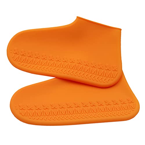 Anneome 1 Paar rutschfeste Schuhüberzüge orange Water Proof schüssel Set Shoe Covers hausschuhset Unisex-Regenschuhüberzug Schuhüberzüge aus Silikon Überschuhe aus Silikon Schuhschutz von Anneome