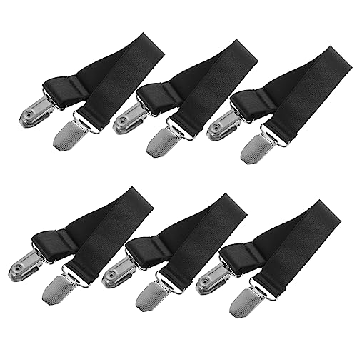 Anneome 12 STK hosenträger Clips Safe Clip klimzug gummibänder gurtfix Bindeband Schlaufe für Fahrräder Schwarze Stiefel Roller zarte Stiefelclips Stilvolle Hosenclips Polyestergarn Black von Anneome