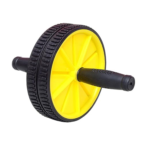 Anneome 175mm Bauchübungswalze Stahlrohr Pvc Doppelrad Bauch Trainingswalze Mute Bauchrad (gelb) von Anneome