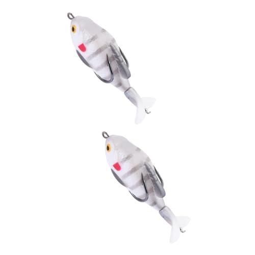 Anneome 2 STK 75 cm86g rotierender Simulations Fisch köder Simulationsköder Köder zum Fischen auf Schmerle fischerjacke Fishing Set klemmbausteine Outdoor-Angelgerät Köder-Modell Weiß von Anneome