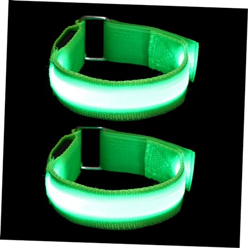 Anneome 2st Fluoreszierendes Armband Für Nachtläufe Reflektierende Sportarmbänder Armbänder Für Den Sport Armbänder Für Nachtläufe Laufende Leuchtende Armbänder Light Green Nylongewebe von Anneome