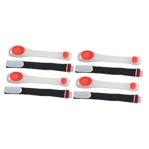 Anneome 4 Stück LED-Leuchtarmband Leuchten Sie leuchtende Schlagarmbänder Sicherheitsarmband led armbänder LED-Armband uhrenarmbänder reflektierendes Armband Sicherheitsarmbänder PVC rot von Anneome