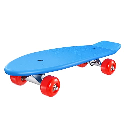 Anneome Blauer Skateboard-Anzug Gleitbrett Kinder-Skateboard Lange Bretter Cruiser-Longboard Straßenskateboard Für Kinder Ellbogenschützer Für Skateboards Komplettes Longboard Metall von Anneome