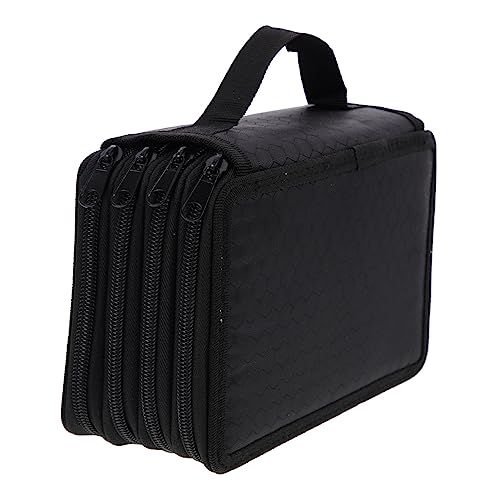 Anneome Mäppchen Stift aufbewahrung kugelschreiberständer Stiftkoffer stifte Box Bleistift-Organizer Oxford-Stifthalter Farbige Stifttasche farbige Bleistifttasche Oxford-Stoff Black von Anneome