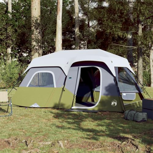 Annlera Campingzelt 441x288x217 cm Kuppelzelt mit LED 9 Personen Zelt für Familien Großes Zelt Campingzelt Wasserdicht mit Sonnendach Grün von Annlera