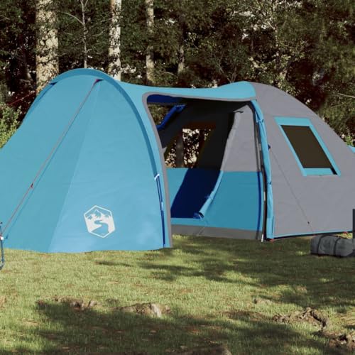 Annlera Campingzelt 6 Personen Blau Familienzelt Tunnelzelt Grosses Zelt Blackout Tent Zelt Camping Ideal für Campen & Festival 466x342x200 cm von Annlera