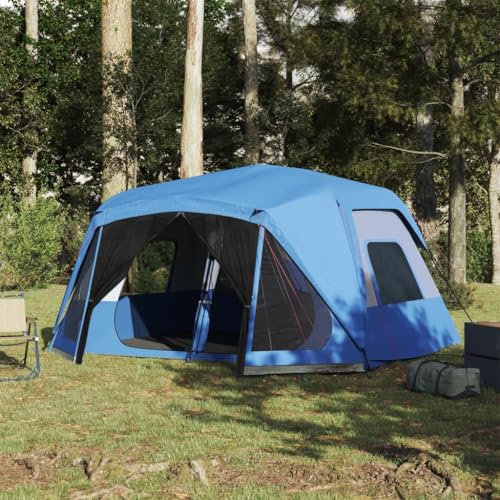 Annlera Campingzelt Blau Familienzelt 10 Personen Zelt mit Schlafkabine Tragbar Großer Raum Eingang mit Reißverschluss 443x437x229 cm von Annlera