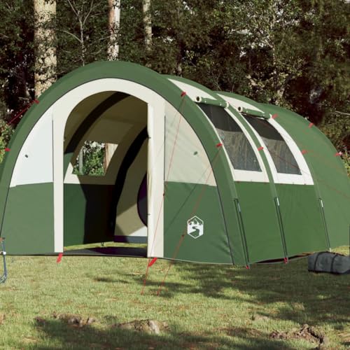 Annlera Tunnelzelt Grün Campingzelt 4 Personen Familienzelt Großes Zelt Campingzelt Wasserdicht für Camping Reise Trekking Garten 483x340x193 cm von Annlera
