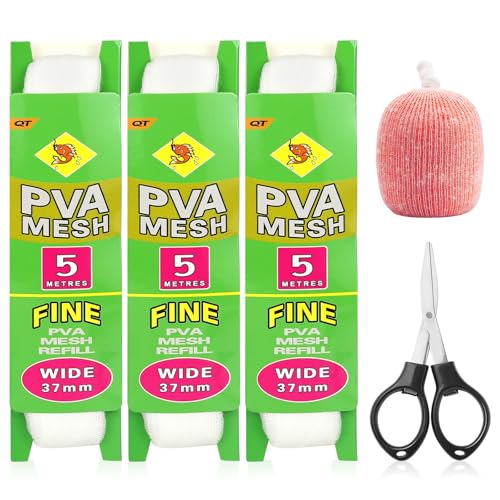Annyswit 3 Stück 5m PVA Netz Angeln Nachfüllung mit Schere 25 & 37 mm PVA Beutel Angeln PVA Mesh Karpfen Zubehör Schnell Schmelzend PVA Bags für Boilie Feste Köder Futter Annyswit 3 Stück 5m PVA Netz Angeln Nachfüllung mit Schere 25 & 37 mm PVA Beutel Angeln PVA Mesh Karpfen Zubehör Schnell Schmelzend PVA Bags für Boilie Feste Köder Futter von Annyswit