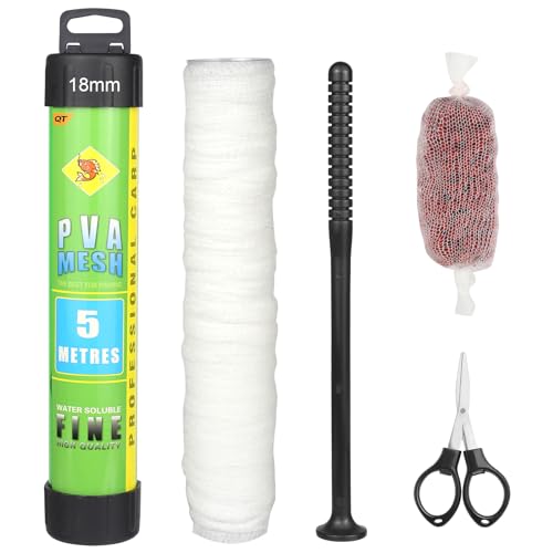 Annyswit 5m PVA Netz Angeln Set mit Schere & Trichter & Stößel System 18/25 / 37 mm PVA Beutel Angeln PVA Mesh Karpfen Zubehör PVA Bags für Boilie Feste Köder Futter Annyswit 5m PVA Netz Angeln Set mit Schere & Trichter & Stößel System 18/25 / 37 mm PVA Beutel Angeln PVA Mesh Karpfen Zubehör PVA Bags für Boilie Feste Köder Futter von Annyswit