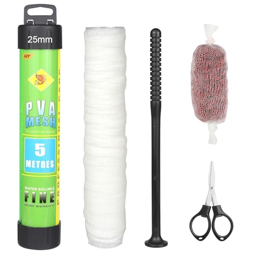 Annyswit 5m PVA Netz Angeln Set mit Schere & Trichter & Stößel System 18/25 / 37 mm PVA Beutel Angeln PVA Mesh Karpfen Zubehör PVA Bags für Boilie Feste Köder Futter Annyswit 5m PVA Netz Angeln Set mit Schere & Trichter & Stößel System 18/25 / 37 mm PVA Beutel Angeln PVA Mesh Karpfen Zubehör PVA Bags für Boilie Feste Köder Futter von Annyswit