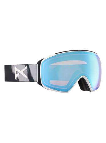 Anon M4S Torische Schneebrille + Bonusscheibe + MFI®-Gesichtsmaske (Rahmen: Stammbaum, Scheibe: variabel wahrnehmen, blau, Ersatzscheibe wolkiges Rosa) von Anon