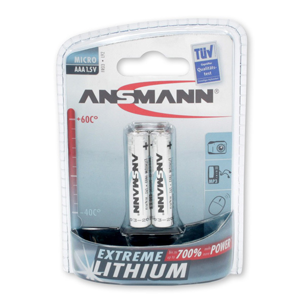 2x ANSMANN Extreme Lithium Batterie 1,5 V Micro AAA von Ansmann