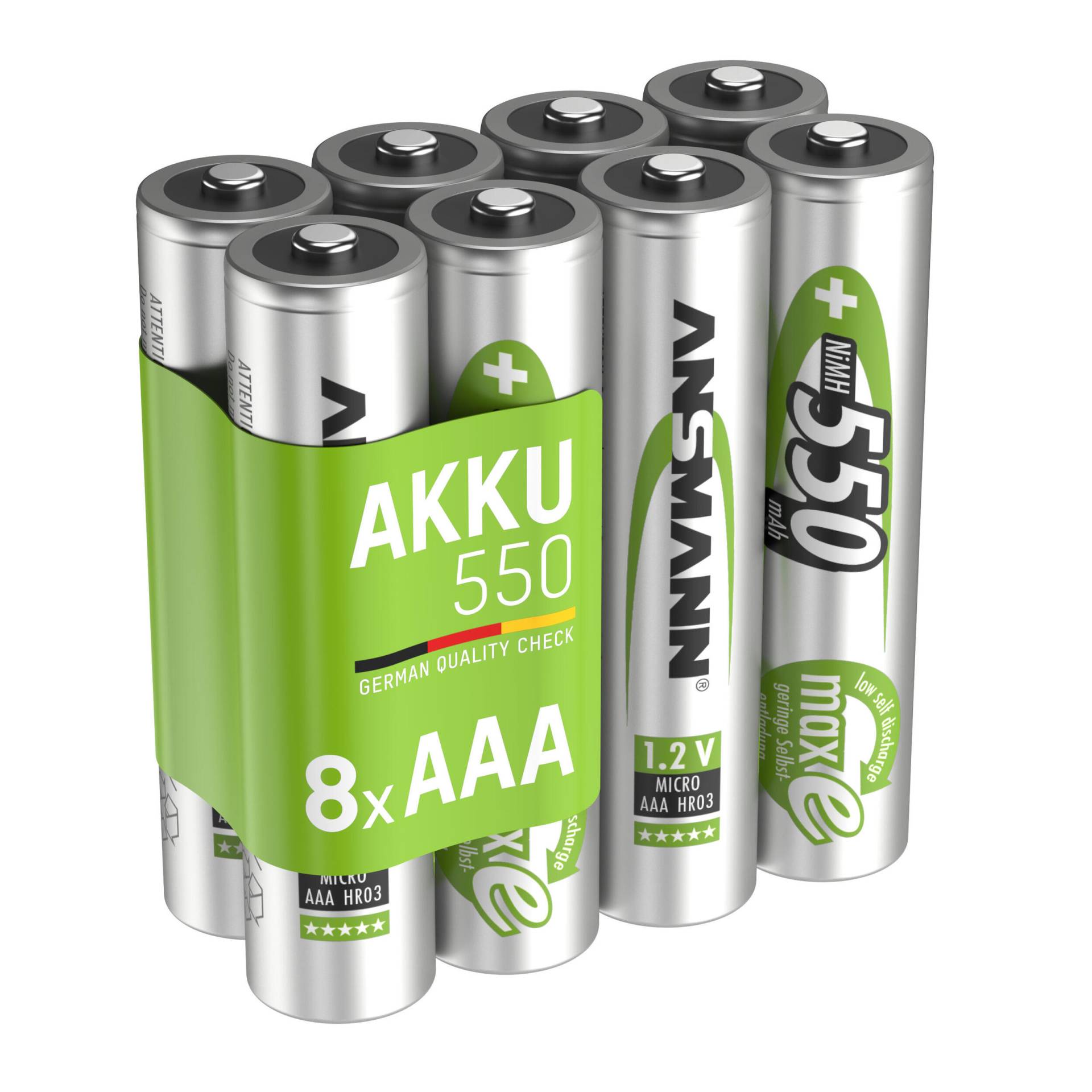 Micro AAA Akku 550 mAh Geringe Selbstentladung von Ansmann