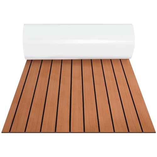 Ansobea Eva Schaum Boot Bodenbelag Matte, Anti-Rutsch Deck Bodenbelag Teppich Selbstklebend, Yachtboden rutschfeste Matte für Bodenbelag Boot 240 * 90CM (Braun) von Ansobea