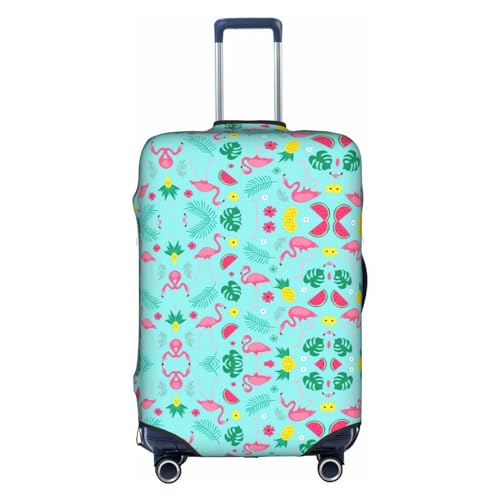 Anticsao Gepäckabdeckung mit Flamingo-Eiscreme-Motiv, Gepäckabdeckung, Kofferabdeckung, elastisch, Reisegepäckschutz, Spandex, passend für 45,7 - 71,1 cm Gepäck, weiß, xl von Anticsao
