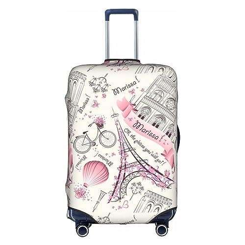 Anticsao Romantischer Reisekoffer, Motiv: Paris, Schmetterling, personalisierbar, elastisch, 45,7 - 53,3 cm, weiß, xl von Anticsao