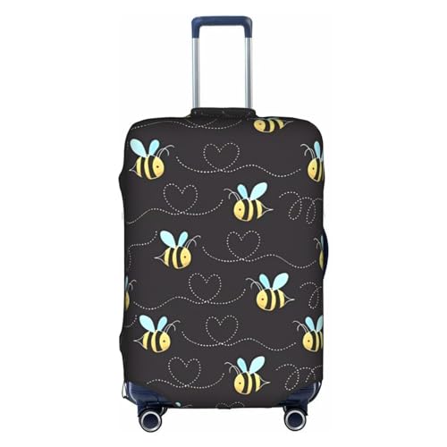 Cartoon-Koffer-Schutzhülle mit Bumblebee-Motiv, kratzfest, 45,7 - 81,3 cm, geeignet für Reisen, Geschäftsreisen, weiß, M Cartoon-Koffer-Schutzhülle mit Bumblebee-Motiv, kratzfest, 45,7 - 81,3 cm, geeignet für Reisen, Geschäftsreisen, weiß, M von Anticsao