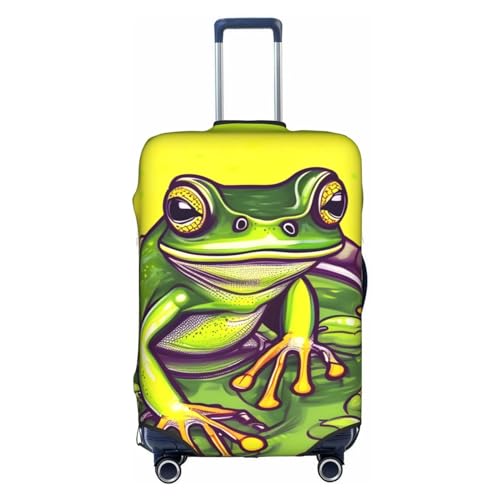 Trolley-Koffer-Schutzhülle, Frosch im Teich, kratzfest, 45,7 - 81,3 cm, geeignet für Reisen, Geschäftsreisen, weiß, L Trolley-Koffer-Schutzhülle, Frosch im Teich, kratzfest, 45,7 - 81,3 cm, geeignet für Reisen, Geschäftsreisen, weiß, L von Anticsao