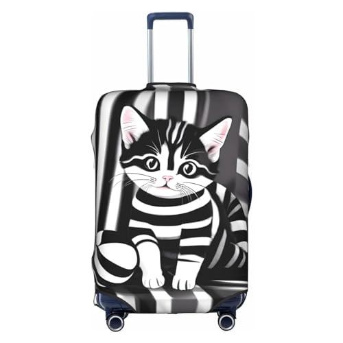 Trolley-Koffer-Schutzhülle, gestreift, kratzfest, 45,7 - 81,3 cm, geeignet für Reisen, Geschäftsreisen, Schwarz und Weiß, weiß, S Trolley-Koffer-Schutzhülle, gestreift, kratzfest, 45,7 - 81,3 cm, geeignet für Reisen, Geschäftsreisen, Schwarz und Weiß, weiß, S von Anticsao