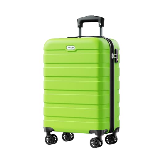 AnyZip Handgepäck Hartschalen-Koffer Reisekoffer Leichtgewicht Trolley PC ABS Rollkoffer mit TSA-Schloss und 4 Rollen（ApfelGrün） von AnyZip