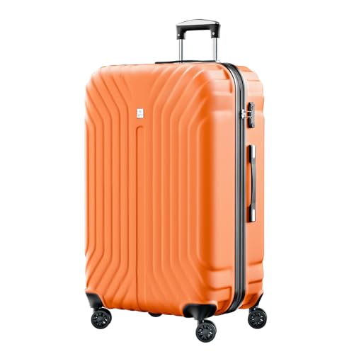 AnyZip Koffer, erweiterbar, leicht, langlebig, Polycarbonat + ABS, Hartschale, Handgepäck, Koffer mit TSA-Schloss, Orange, 140 von AnyZip