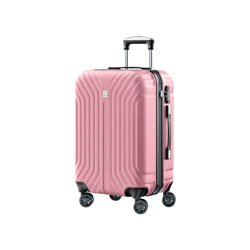 AnyZip Koffer, erweiterbar, leicht, langlebig, Polycarbonat + ABS, Hartschale, Handgepäck, Koffer mit TSA-Schloss, rose, 51 cm von AnyZip