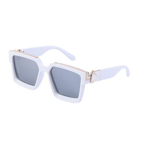 Anybird D,L, Modische Quadratische Sonnenbrille Mit Strasssteinen Für Männer Und Frauen, Schutzbrille UV400, Luxuriöse Glitzernde Pilotenbrille von Anybird