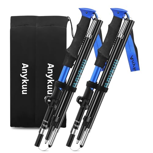 Anykuu Wanderstöcke Faltbar 110-130cm Nordic Walking Stöcke Wanderstöcke Teleskop Stoßfester Ultraleichter Campingrucksack Blau Anykuu Wanderstöcke Faltbar 110-130cm Nordic Walking Stöcke Wanderstöcke Teleskop Stoßfester Ultraleichter Campingrucksack Blau von Anykuu
