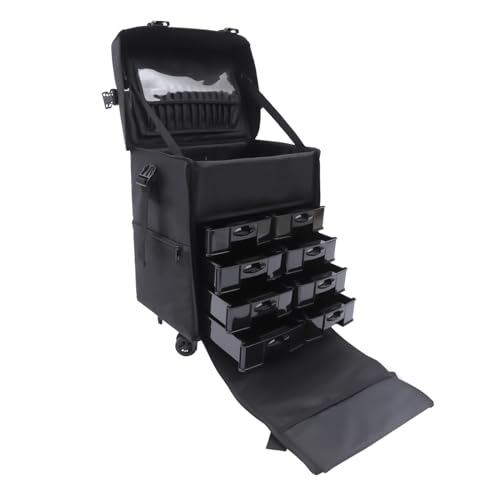 2 in1 Kosmetikkoffer, Professionelle Trolley Schminkkoffer, Friseurkoffe Makeup Trolley, mit 4 Universalrollen, Verstellbarer Schultergurt, für Tattoo Friseur Nagel Lagerung Assistent 2 in1 Kosmetikkoffer, Professionelle Trolley Schminkkoffer, Friseurkoffe Makeup Trolley, mit 4 Universalrollen, Verstellbarer Schultergurt, für Tattoo Friseur Nagel Lagerung Assistent von Aohuada