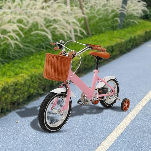 Aohuada Kinderfahrrad, 12-Zoll-Fahrrad, Balance- und Pedal-Lernfahrrad, Exquisites Erscheinungsbild, Stabile Struktur, Rosa von Aohuada