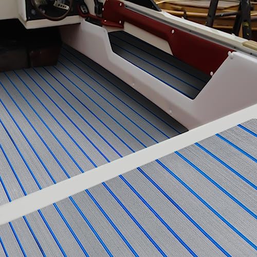 Eva-Schaum Teakholz Boat Decking Sheet rutschfeste Matte, 240 * 90cm Selbstklebende Marine Bodenbelag Teppich, Bootsfußboden Decking Auflage, für Boote Yachten Schiffsdecks Schnellboote von Aohuada