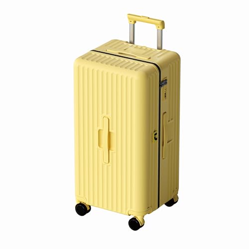 Aoliwei Hartschalen-Koffer Zwillingsrollen Trolley Rollkoffer Reisekoffer Handgepäck Gepäck S-M-L (Gelb, M) von Aoliwei