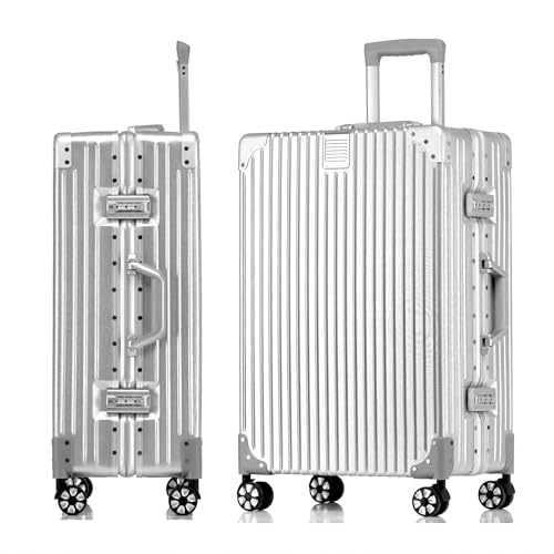 Aoliwei Koffer Handgepäck · Silber · Alu-Rahmen · Hartschalen in Polycarbonat · Trolley Reisegepäck · Reisekoffer mit 4 Doppelräder · TSA Zahlenschloss · M-57cm Aoliwei Koffer Handgepäck · Silber · Alu-Rahmen · Hartschalen in Polycarbonat · Trolley Reisegepäck · Reisekoffer mit 4 Doppelräder · TSA Zahlenschloss · M-57cm von Aoliwei