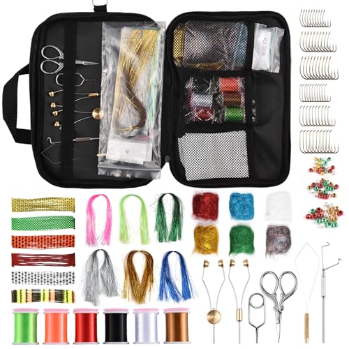 Aomiun 150-teiliges Set mit Werkzeug zum Fliegenbinden und Materialien zum Fliegenbinden für Anfänger in der Herstellung von Angelködern Aomiun 150-teiliges Set mit Werkzeug zum Fliegenbinden und Materialien zum Fliegenbinden für Anfänger in der Herstellung von Angelködern von Aomiun