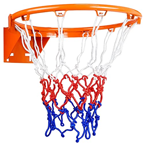 Aoneky Basketballkorb Φ45 cm mit mit Nylonnetz, 18mm massivem Stahlring, Basketballring Wandmontage für Garten Indoor-Outdoor-Basketballtraining von Aoneky