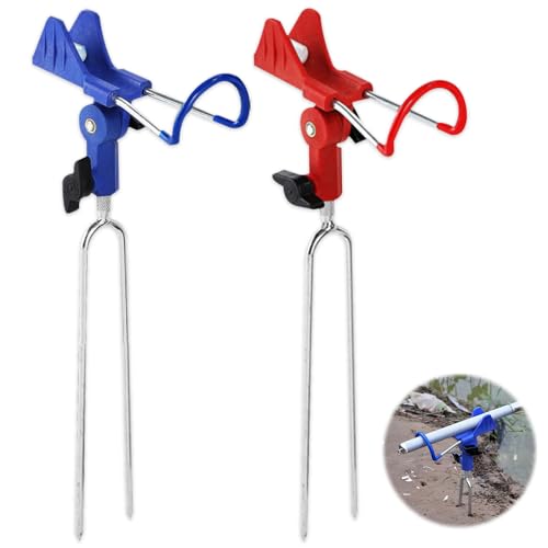 Aoreun Rutenhalter, 2 Stück Edelstahl Angelrutenhalter, 360° Verstellbar Hallter für Angelruten, Rutenablage Halterung zum Angeln, Angeln Rutenständer Abnehmbar, Rutenhalter für Bankangeln (Rot/Blau) Aoreun Rutenhalter, 2 Stück Edelstahl Angelrutenhalter, 360° Verstellbar Hallter für Angelruten, Rutenablage Halterung zum Angeln, Angeln Rutenständer Abnehmbar, Rutenhalter für Bankangeln (Rot/Blau) von Aoreun